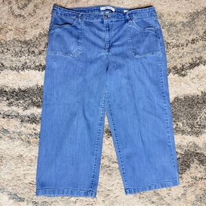 Vintage X America Blue denim high rise vintage crop.